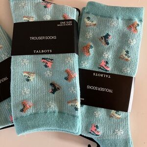 Talbots Socks with Figure Skate Design
